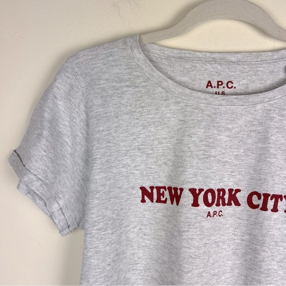 A.P.C. | Hip Euro Style Streetwear New York City T Shirt Heathered Grey | L - Picture 10 of 16